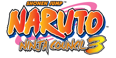 Naruto Ninja Council 3 title screen for Nintendo DS